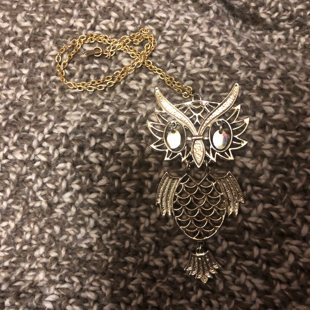 Vintage Owl Pendant Necklace 🦉✨